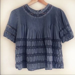 Aritzia Wilfred Summer Fun Beaudry Blouse Size Small